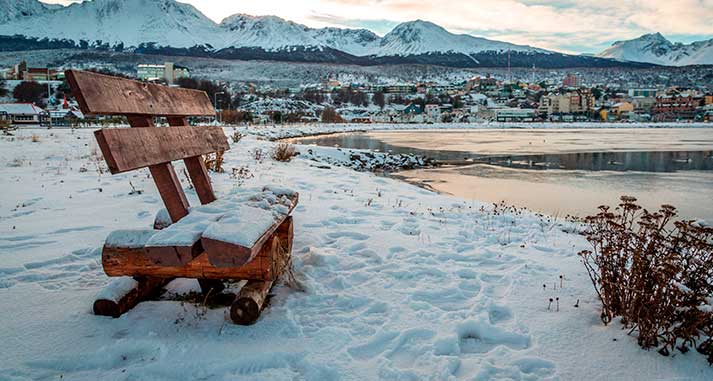 ushuaia com neve no inverno