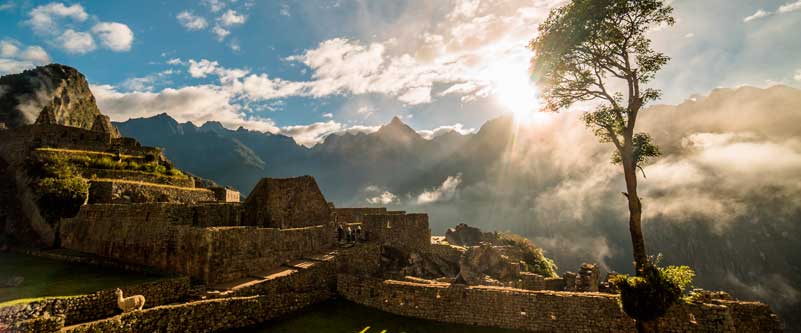 nascer do sol em machu picchu