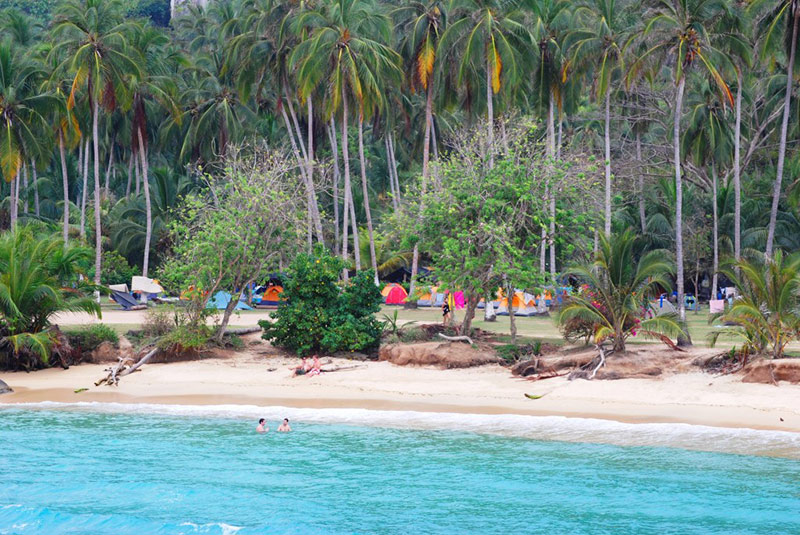 Uma das áreas de camping que você pode encontrar no Parque Tayrona