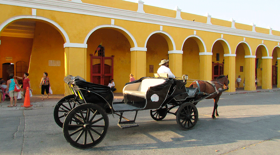 Carruagem no centro histórico de Cartagena