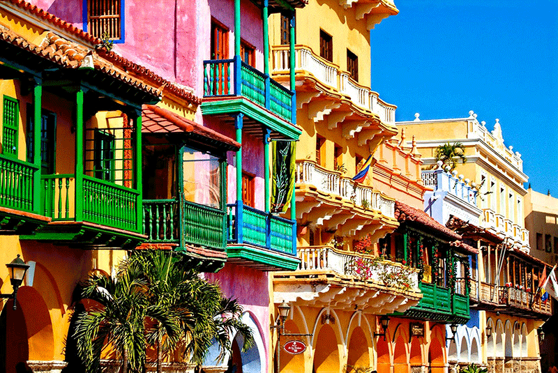 Belíssima arquitetura da cidade de Cartagena na Colômbia