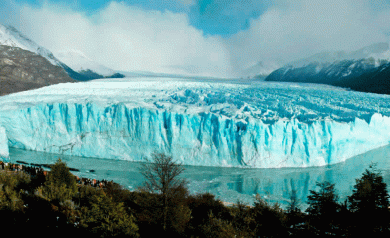 Foto panorâmica do Glaciar Perito Moreno