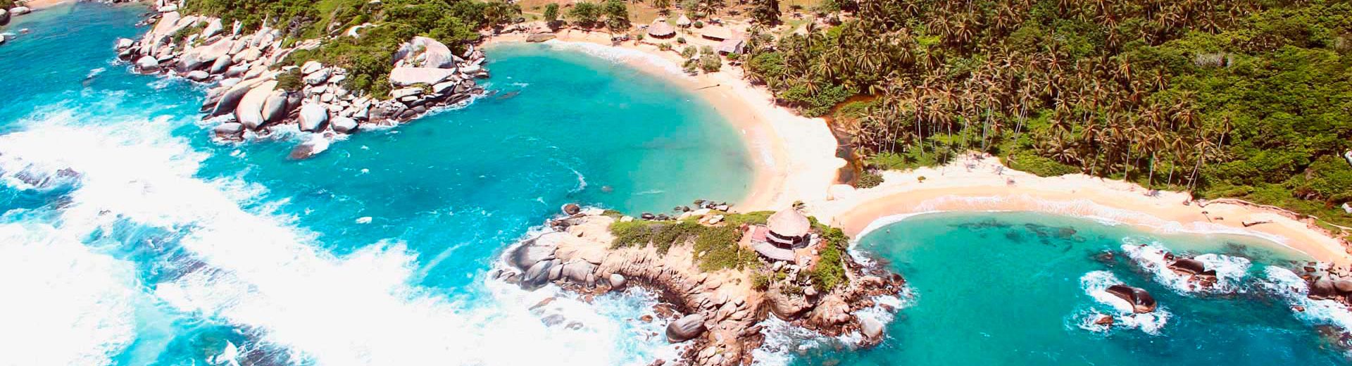 Belíssima foto panorâmica do Parque tayrona