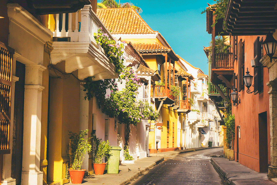 Uma das ruas do Centro Histórico de Cartagena