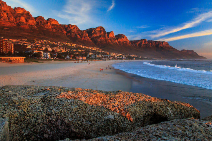 praias de Cape Town e um por do sol maravilhoso