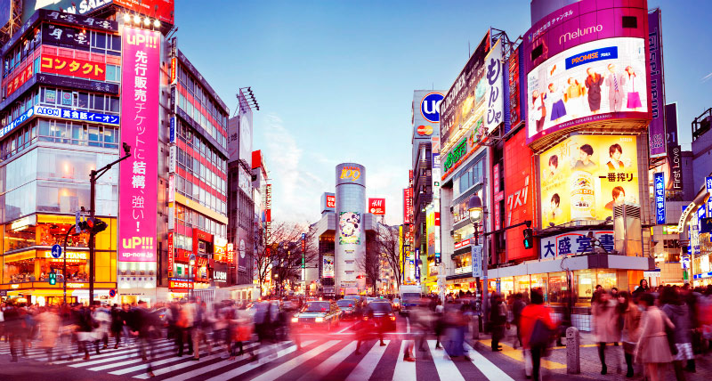 Tóquio: Shibuya é o ponto central movimentado. uma materialização das imagens vistas da metrópole