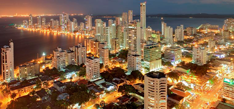 Caribe colombiano: O bairro Bocagrande é um grande centro comercial e empresarial de Cartagena